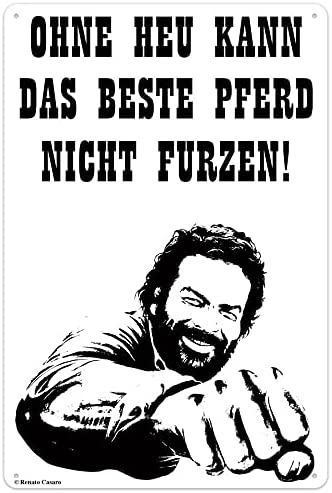 Bild 1 von Blechschild 3D - BUD SPENCER  - OHNE HEU KANN DAS PFERD NICHT FURZEN