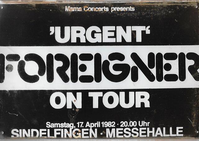 Bild 1 von Rusty Blechschild - FOREIGNER URGENT TOUR-lieferbar in 3 versch. Grössen