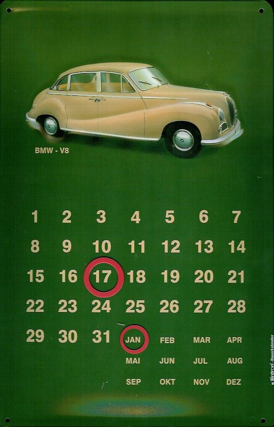 Bild 1 von Blechschildkalender 3D - BMW V 8