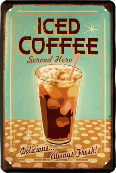 Bild 1 von Blechschild - ICED COFFEE - SERVED HERE