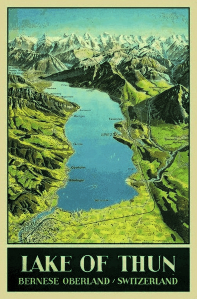Bild 1 von Blechschild - LAKE OF THUN - BERNER OBERLAND