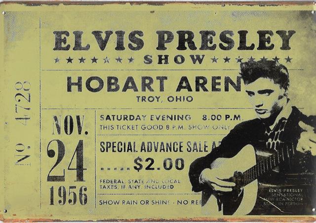 Bild 1 von Rusty Blechschild - ELVIS PRESLEY HOBART ARENA TICKET-lieferbar in 3 versch. Grössen