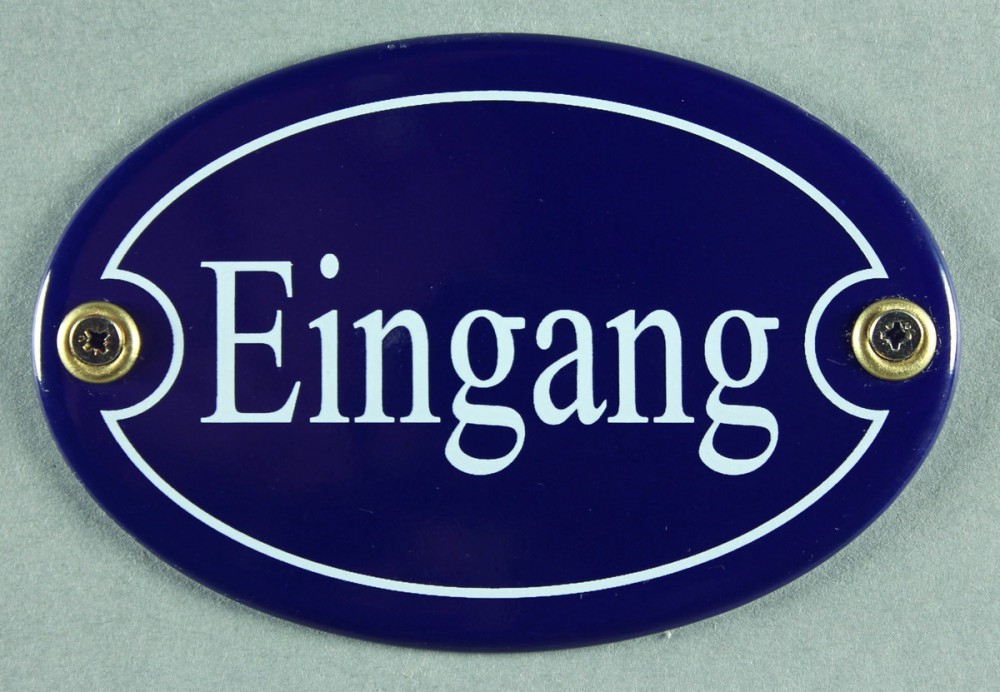Bild 1 von Emailleschild oval blau - EINGANG