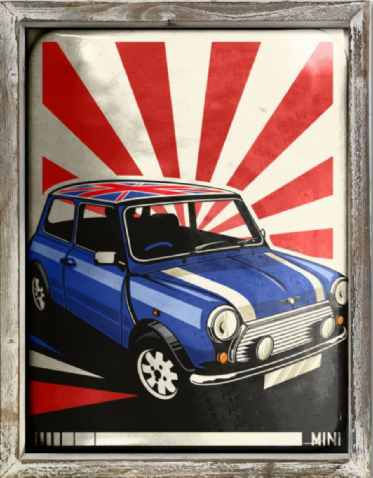 Bild 1 von Blechschild in Holzrahmen - MINI VINTAGE