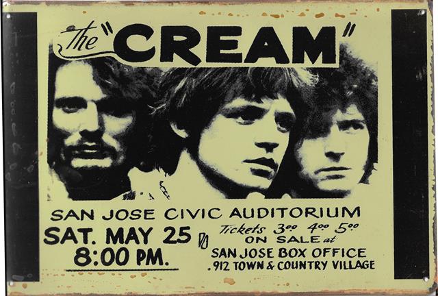 Bild 1 von Rusty Blechschild - CREAM AT SAN JOSE CIVIC AUD. lieferbar in 3 versch. Grössen