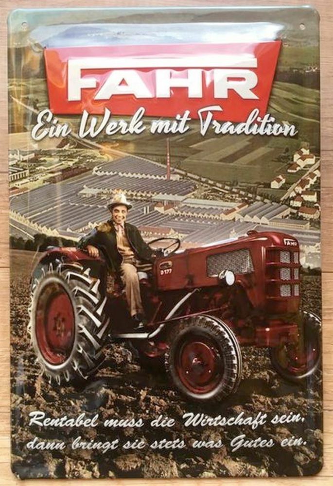 Bild 1 von Blechschild 3D - FAHR TRAKTOR - EIN WERK MIT TRADITION