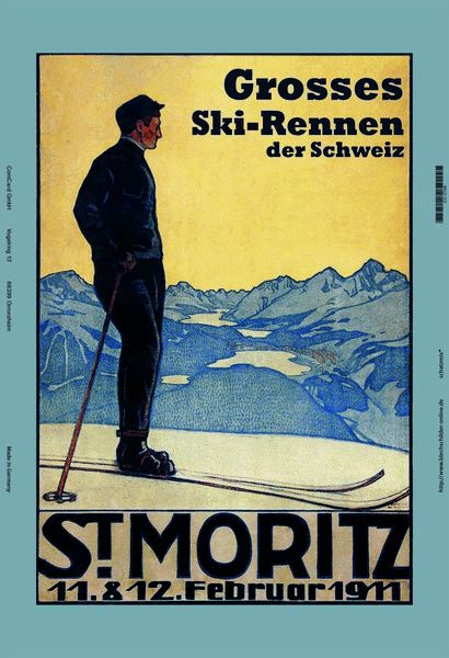 Bild 1 von Blechschild - ST. MORITZ-GROSSES SKI-RENNEN 1911