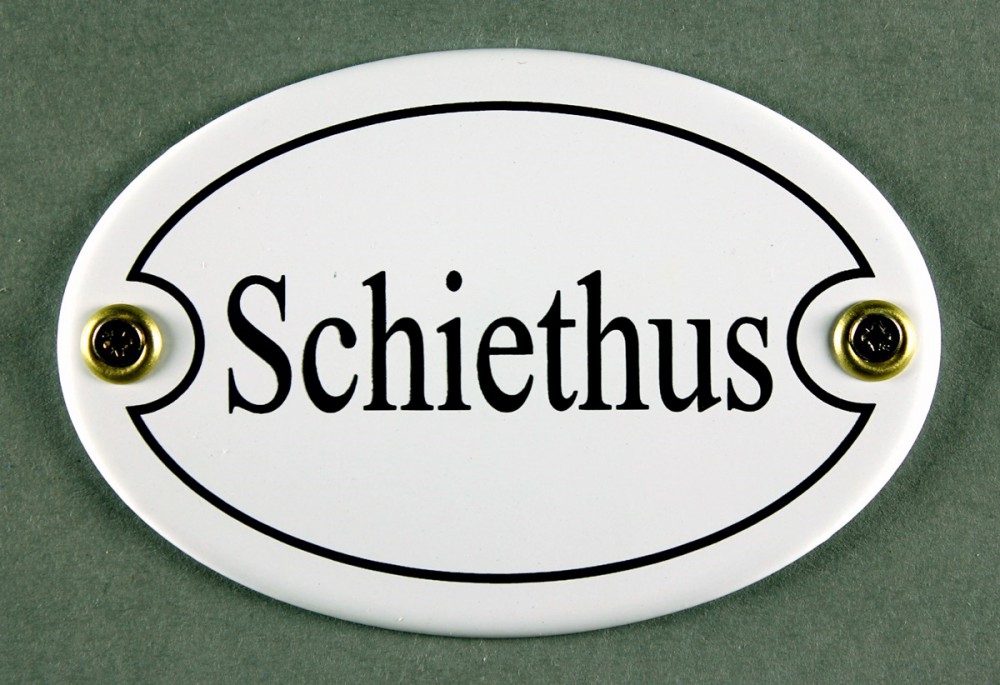 Bild 1 von Emailleschild oval weiss - SCHIETHUS - WC