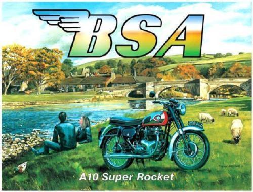 Bild 1 von Blechschild - BSA - A 10 SUPER ROCKET-in 3 versch. Grössen lieferbar