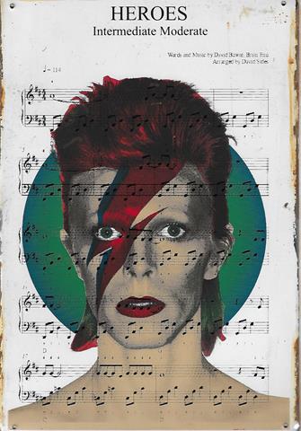 Bild 1 von Rusty Blechschild - DAVID BOWIE - HEROES MUSIC ART-lieferbar in 3 versch. Grössen