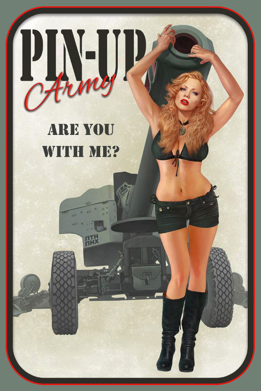 Bild 1 von Blechschild - PIN-UP ARMY GIRL - ARE YOU WITH ME?