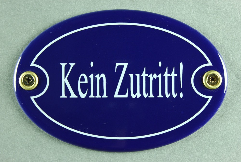 Bild 1 von Emailleschild oval blau - KEIN ZUTRITT