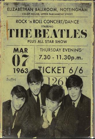 Bild 1 von Rusty Blechschild - BEATLES + ALL STAR SHOW TICKET-in 3 versch. Grössen lieferbar
