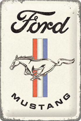 Bild 1 von Blechschild 3D - FORD MUSTANG - HORSE & STRIPES LOGO