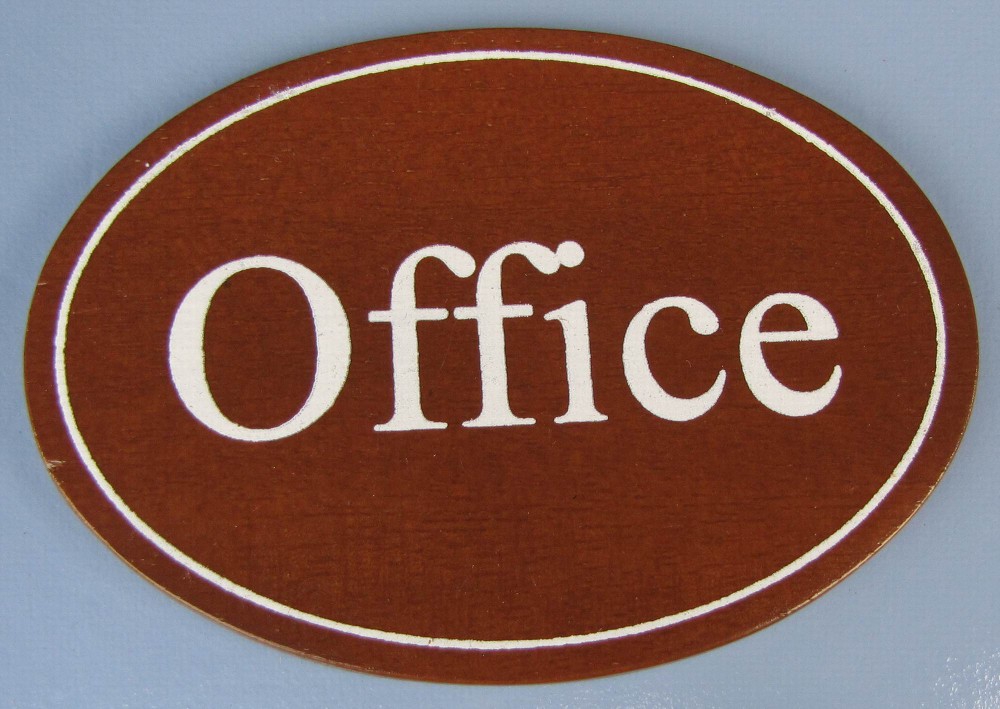 Bild 1 von Holz-Türschild oval dunkel - OFFICE