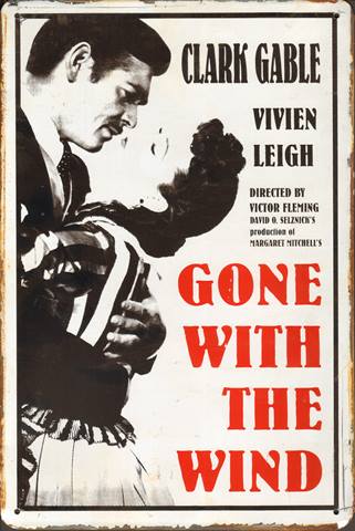 Bild 1 von Rusty Blechschild - GONE WITH THE WIND-lieferbar in 3 versch. Grössen