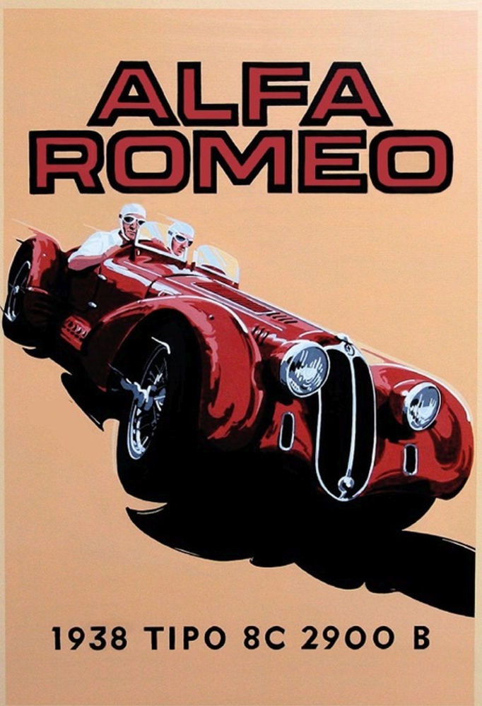 Bild 1 von Blechschild - ALFA ROMEO 1938 TIPO 8 C 2900 B