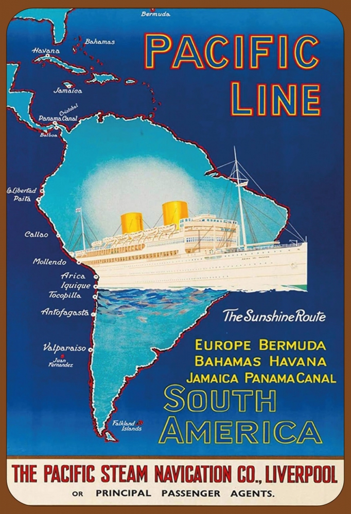 Bild 1 von Blechschild - PACIFIC LINE SOUTH AMERICA