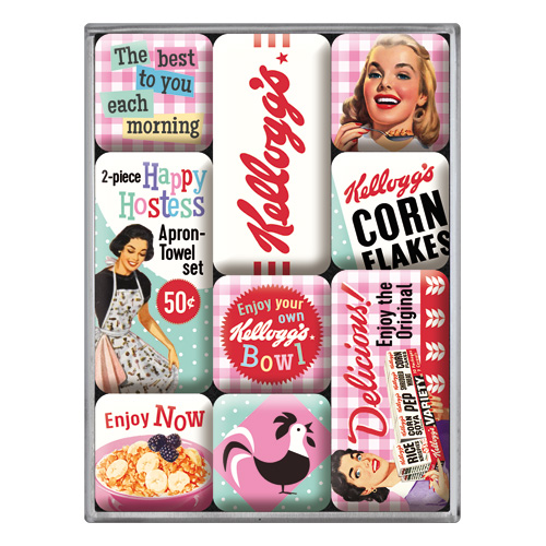 Bild 1 von 9-tlg Magnet-Set - KELLOGG`S HAPPY HOSTESS CORN FLAKES