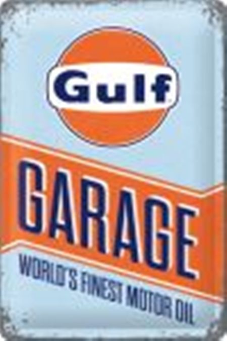 Bild 1 von Blechschild 3D - GULF GARAGE - WORLDS FINEST MOTOROIL
