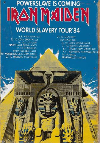 Bild 1 von Rusty Blechschild - IRON MAIDEN POWERSLAVE TOUR 84-lieferbar in 3 versch. Grössen
