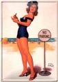 Nostalgie Blechpostkarte - PIN UP - NO PARKING