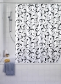 Polyester Duschvorhang - BOUQUET NERO - 180 x 200 cm