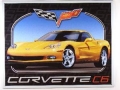 Nostalgie Blechschild - CORVETTE C 6 GELB