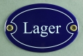 Emailleschild oval blau - LAGER