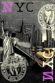 Design Velours Teppich - STAMP I LOVE NYC 140 x 200 cm