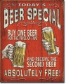 Blechschild - TODAYS BEER SPECIAL - BIER