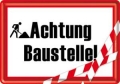 Fun Blechpostkarte - ACHTUNG BAUSTELLE