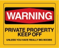 Blechschild - WARNING PRIVATE PROPERTY - gelb