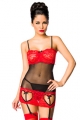 NEGLIGE ZUM ANSTRAPSEN - SCHWARZ-ROT - ONE SIZE