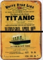 Rusty Blechschildkarte - TITANIC TICKET