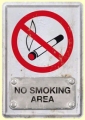 Blechschildpostkarte - NO SMOKING AREA