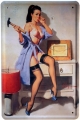 Blechschild - PIN UP GIRL MIT HAMMER