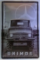 Blechschild - UNIMOG MERCEDES BENZ - S/W