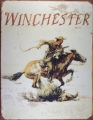 Blechschild - WINCHESTER LOGO - REITER AUF PFERD