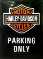 Nostalgie Blechschild - HARLEY-DAVIDSON - PARKING ONLY