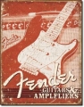 Blechschild - FENDER - GUITAR WEATHERED