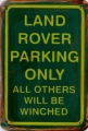 Rusty Metall Blechschildkarte - LAND ROVER PARKING ONLY - 11X16CM-all others