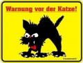 Funschild - WARNUNG VOR DER KATZE