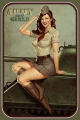 Blechschild - SALUTIERENDES MILITARY PIN UP GIRL