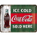 Blechschild - COCA COLA - ICE COLD SOLD HERE