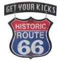 Blechschild - HISTORIC ROUTE 66 - GET YOUR KICKS