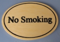 Holzschild oval hell - NO SMOKING