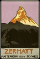 Blechschild - ZERMATT MATTERHORN - GOLDFARBIG