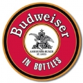 Blechschild rund - BUDWEISER IN BOTTLES 