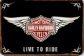 Rusty Metall blechschild - HARLEY DAVIDSON - LIVE TO RIDE